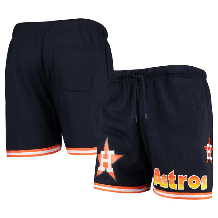 Houston Astros Navy Team Logo Mesh Shorts - Click Image to Close